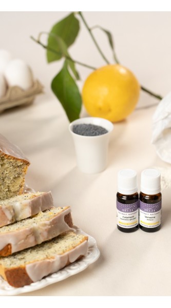 Cake pavot citron parfumé à l'extrait de calament et de mélisse BIO